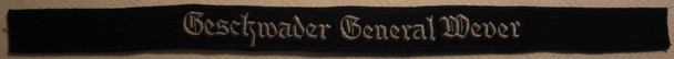 WWII Nazi Germany Luftwaffe Officer's Cuff Title for the Geschwader General Wever