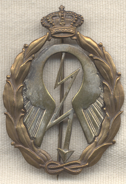 WWII  Italian Air Force Silver Diver Aircraft Qualification Badge by Lorioli
