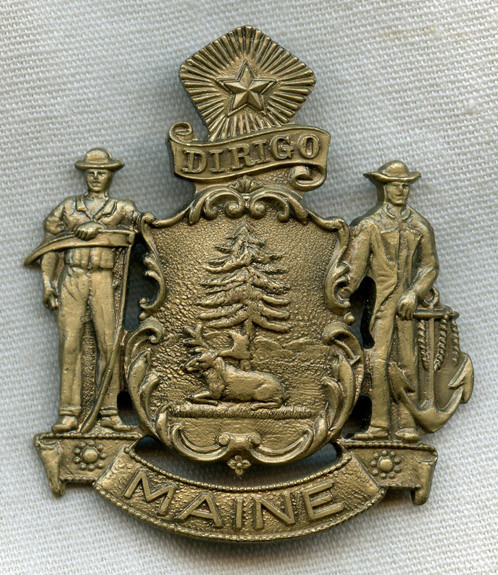 Rare 1930s-1940s State of Maine Fish & Game Warden Hat Badge #32