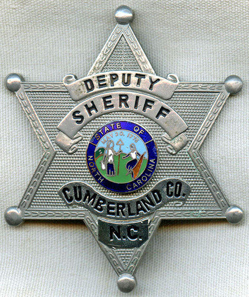 1960's Cumberland County, North Carolina Deputy Sheriff Badge