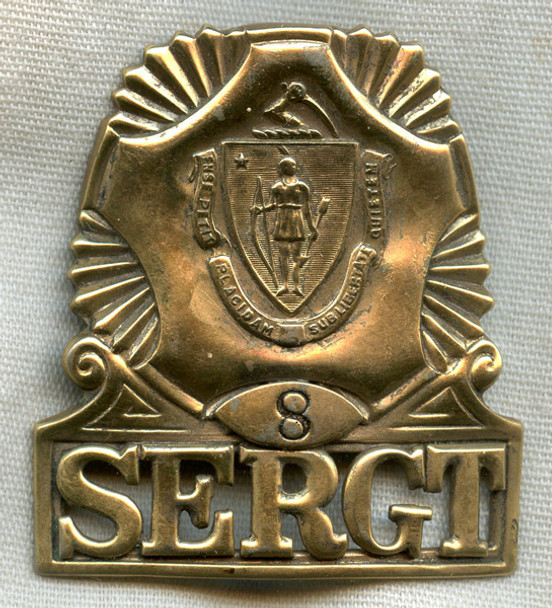Rare 1920s Boston Police Sergeant Hat Badge