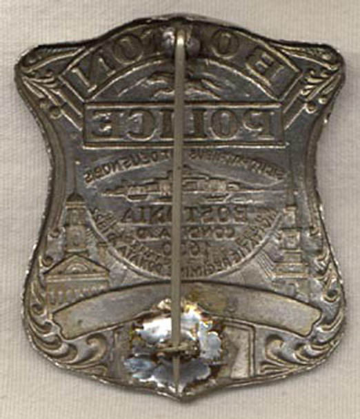Boston, Massachusetts Patrolman Badge #1110 - 1st Style by Blackinton