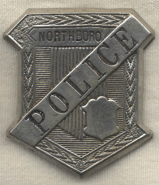 Beautiful 1890's Northboro, Massachusetts Radiator-Style Police Badge