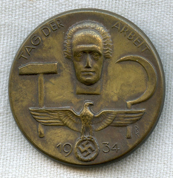1934 Nazi "Tag der Arbeit" (Day of the Worker) Tinnie <p> NO LONGER AVAILABLE