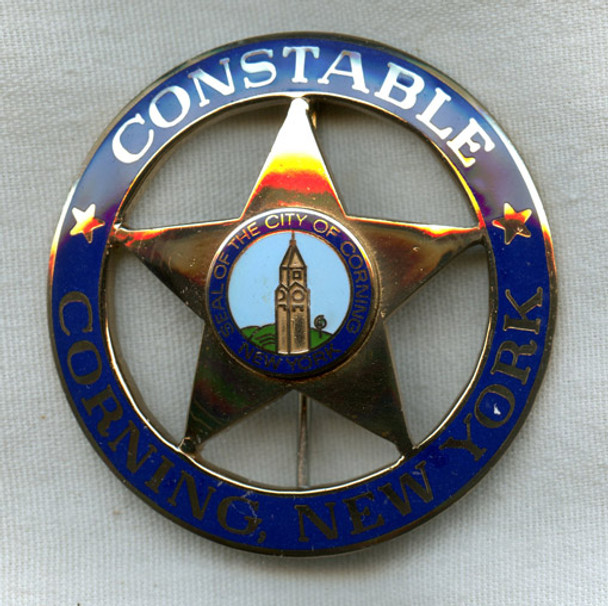 1970s-1980s Corning, New York Constable Badge