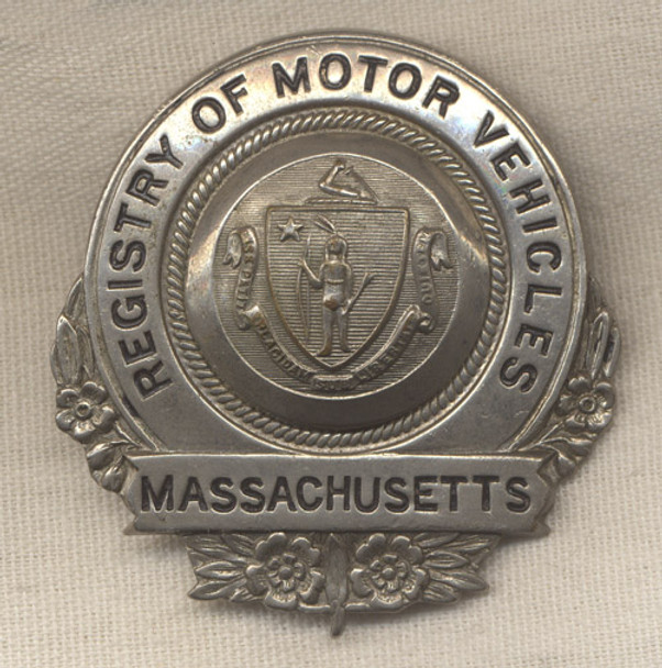 1930s-1940s Massachusetts Registry of Motor Vehicles Hat Badge