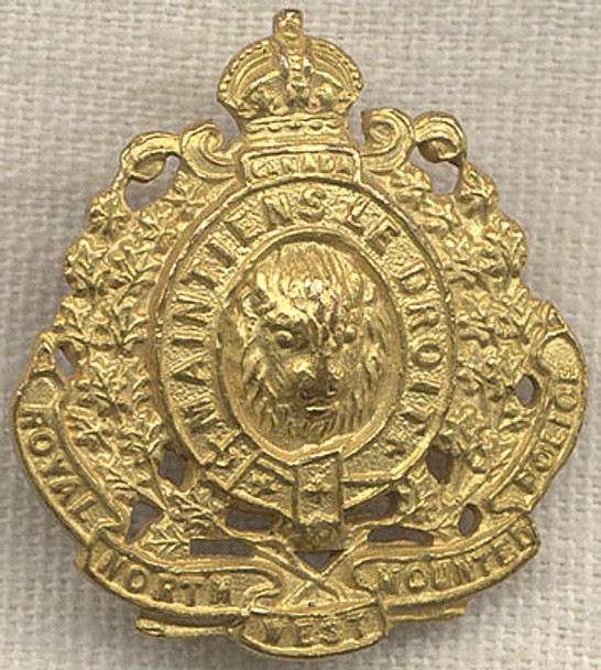 Beautiful 1905 Royal North West Canadian Mounties Collar Badge