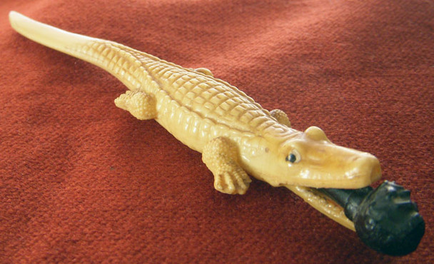 Rare 1920s-30s Racist "White" Alligator Letter Opener Eating "Black" Man Note Pencil