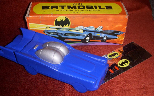 Circa 1978 Batmobile Children's Bubble Bath by Avon in Original Box with Stickers