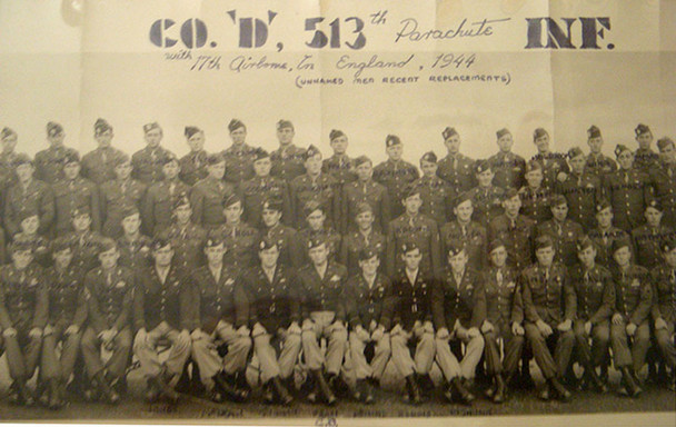 Pair of WWII US Army Panoramic Photos of "D" Company 513th Airborne (Parachute) Inf. Regt.