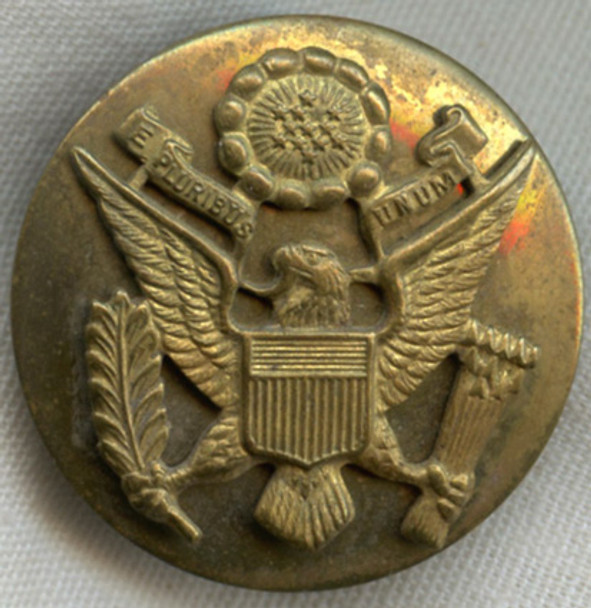 Early WWII US Army Enlisted Man Visor Hat Badge<p> NO LONGER AVAILABLE