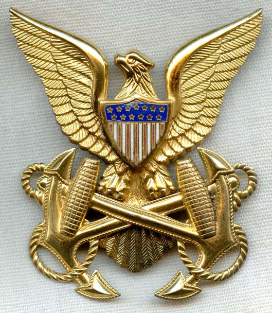 Sterling WWII US Army Transportation Service Officer Hat Badge by Gemsco