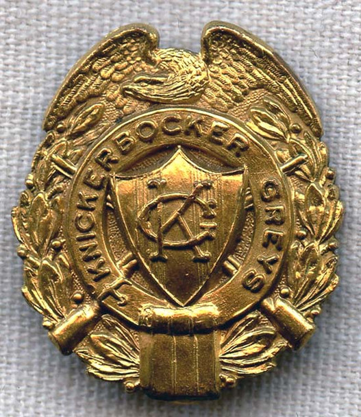 1910s New York National Guard Cadet Corps "Knickerbocker Greys" Collar Badge