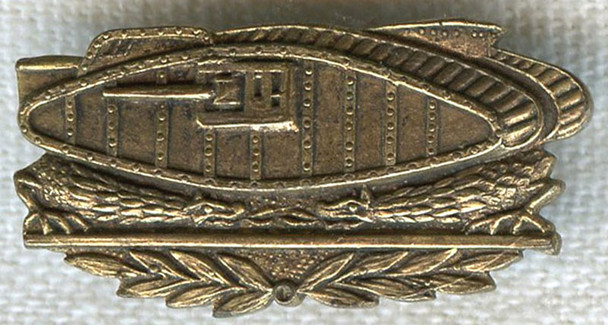 WWI US Army Tank Corps (Armored Troops) Officer Overseas Cap Insignia