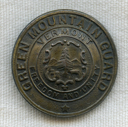 WWI Vermont State "Green Mountain Guard" Collar Disc