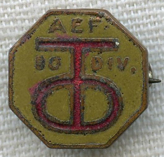 WWI US Army 90th Infantry Division Lapel Pin