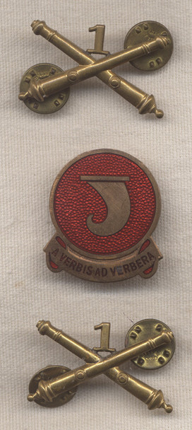 US Army 1st Division German-Made (Poellath) DI and Collar Brass