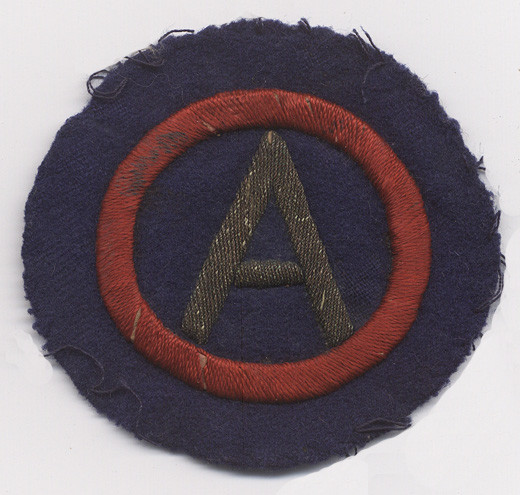 WWI US 3rd Army Shoulder Patch in Bullion