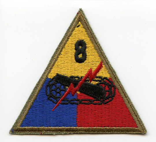 WWII US Army 8th Armored Division (Thundering Herd) Shoulder Patch