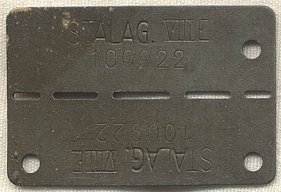 WWII Stalag VIII E POW Tag<p> NO LONGER AVAILABLE