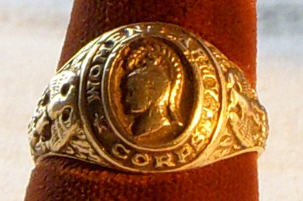 10K Gold WWII Women's Army Corps (WAC) Ring