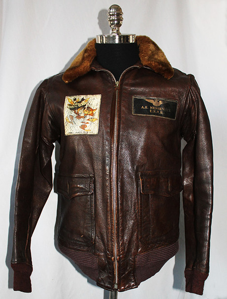 WWII USN M-422-A Sz. 40 Jacket w/ Disney VBF-94 Patch Named to A.K.Nensewitz U.S.N.R.