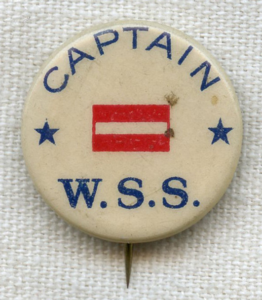 WWI War Savings Service (WSS) Celluloid Captain Rank Pin