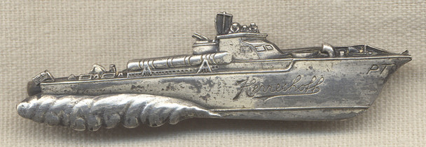Rare WWII Sterling PT Boat Tie Bar for Herreshoff Boat Co.