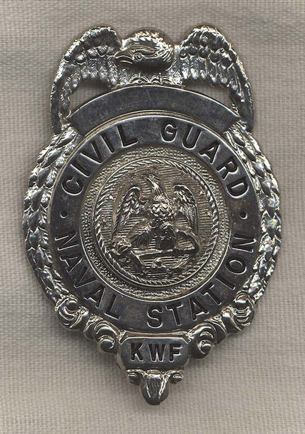 Great 1950s Key West (Florida) Naval Station Civil Guard Badge