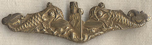 Beautiful WWII USN Officers Submariners Badge