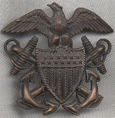 Great WWII Hat Badge for USN Med. Off. Attached to US Marine Corps NO LONGER AVAILABLE