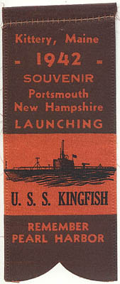 1942 Submarine Launch Ribbon for the USS Kingfish SS-234