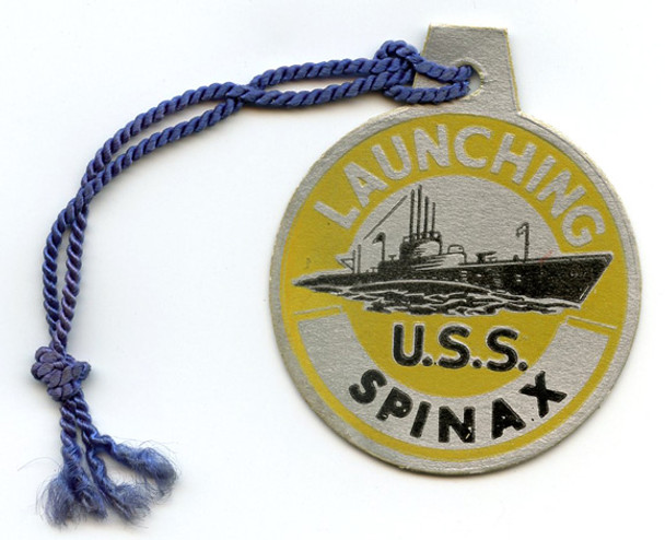 WWII Submarine Launch Tag for the USS Spinax SS-489