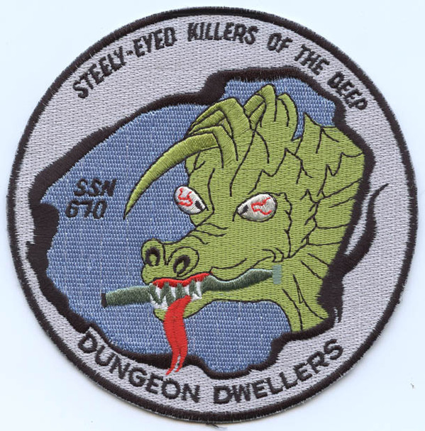 Mid-1980s "Dungeon Dwellers" Submarine Patch for USS Finback SSN-670