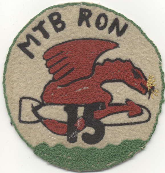 Extremely Rare WWII Local Theatre-Made US Navy MTB RON-15 Jacket Patch