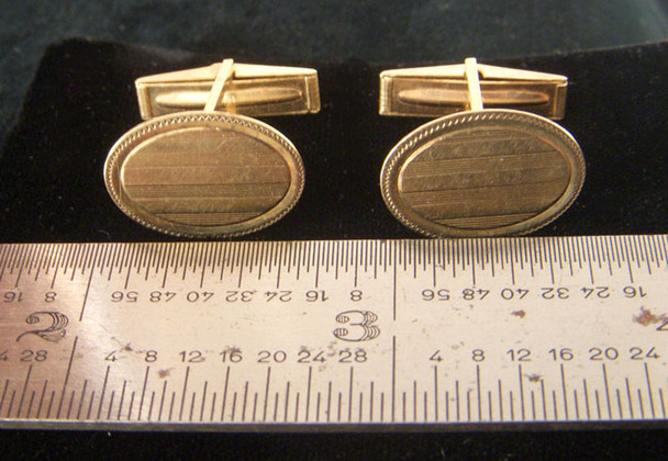 Pair of Circa 1920s-1930s Cuff Links in 14 Karat Gold