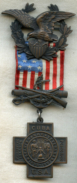 Beautiful Span-Am War Veterans Medal, Type 3 (1910-1939) Numbered 14097 NO LONGER AVAILABLE