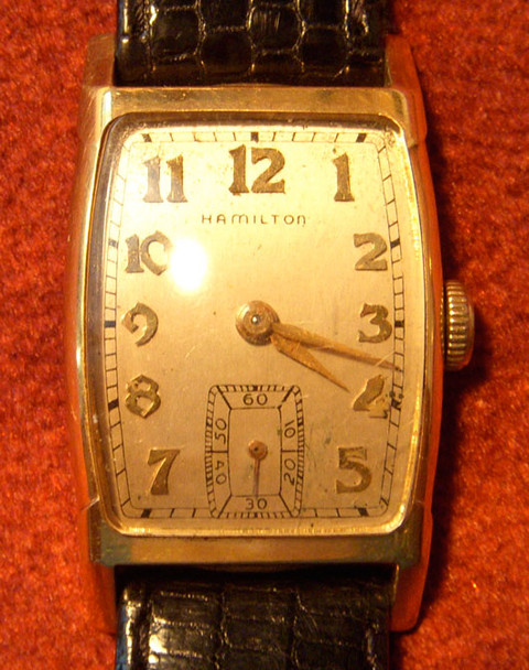 1930s 14K Gold "Tank" Watch by Hamilton <p> NO LONGER AVAILABLE