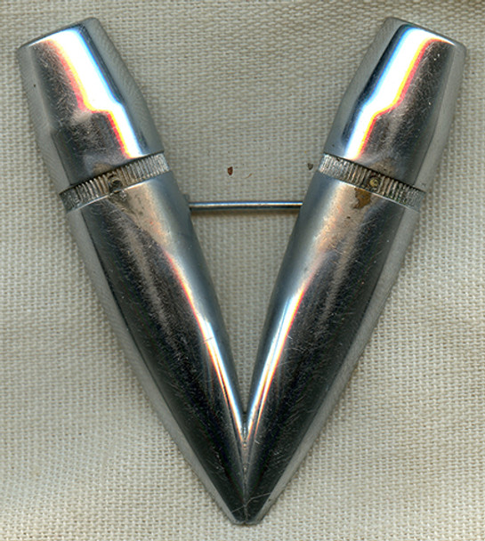 Wonderful, Huge, WWII US Home Front V for Victory Pin Made from 50mm Round