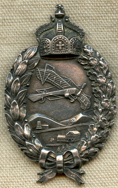 Beautiful WWI Prussian Pilot Badge, Prinzen size in solid 800 Silver Lovely Patina