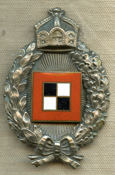 Well Used Late WWI Prussian Observer Badge in Silver Plated Tombak Juncker Type 5