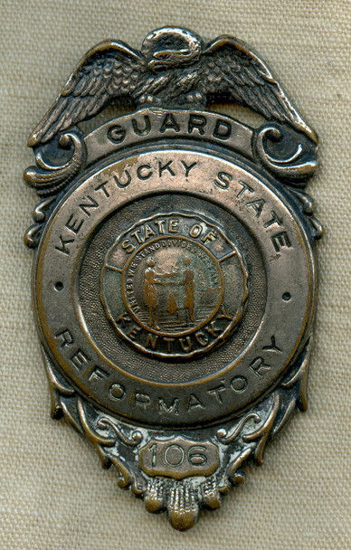 1930's -40's Kentucky State Reformatory (Frankfort or La Grange) Guard Badge