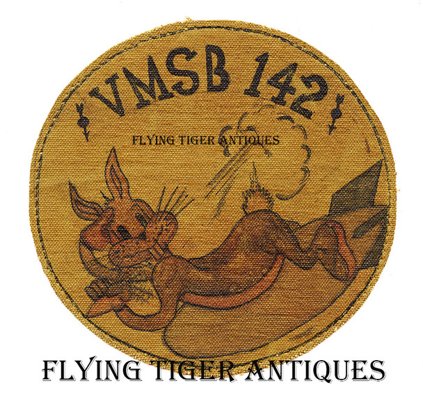 Ext Rare 1942 USMC VMSB-142 Jacket Patch Variant and 2 Vintage Cactus Air Force Photos