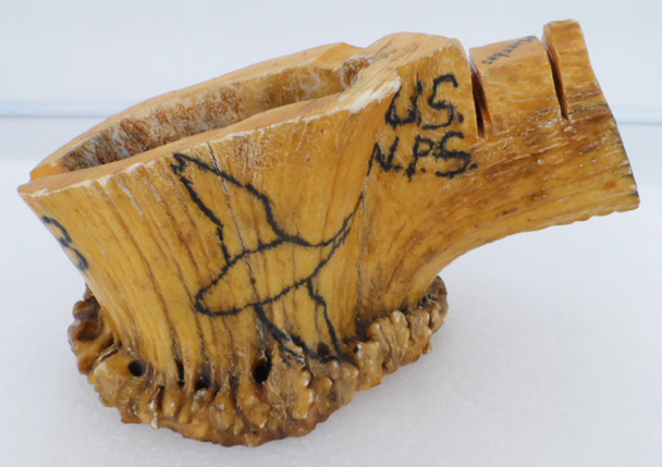 Wonderful Ca 1938 US Nat Park Service Ranger-Made Folk Art Ash Tray from Elk Antler