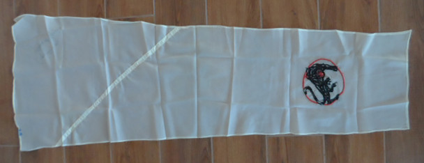 Great ca. 1944 USAAF 460th Bomb Group Souvenir Scarf of Parachute Silk, Emb. With the Unit's Patch