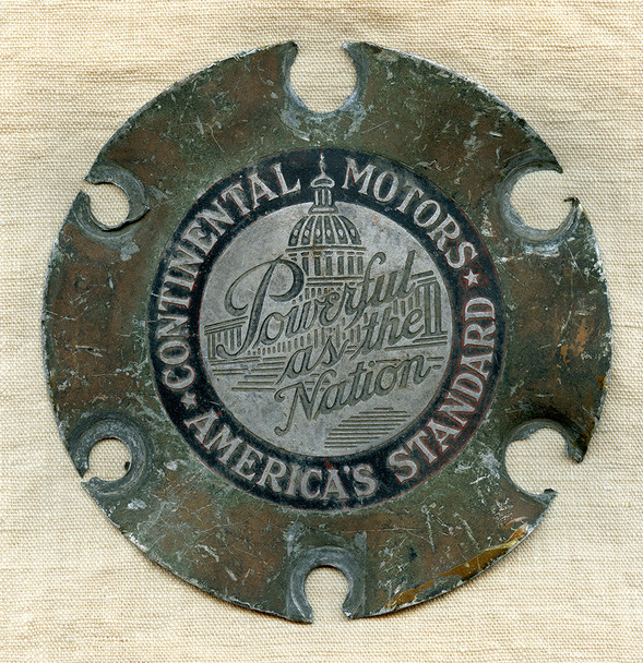 Great WWII USAAF Propeller Plaque From Continental Motors Camouflaged & Blacked out