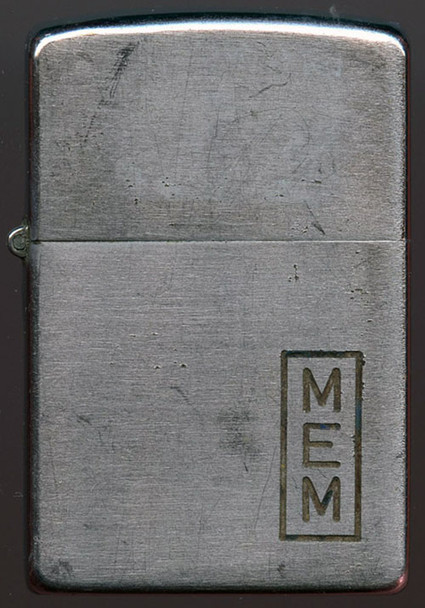 Circa 1950 Zippo Lighter with Factory-Engraved Initials (MEM)