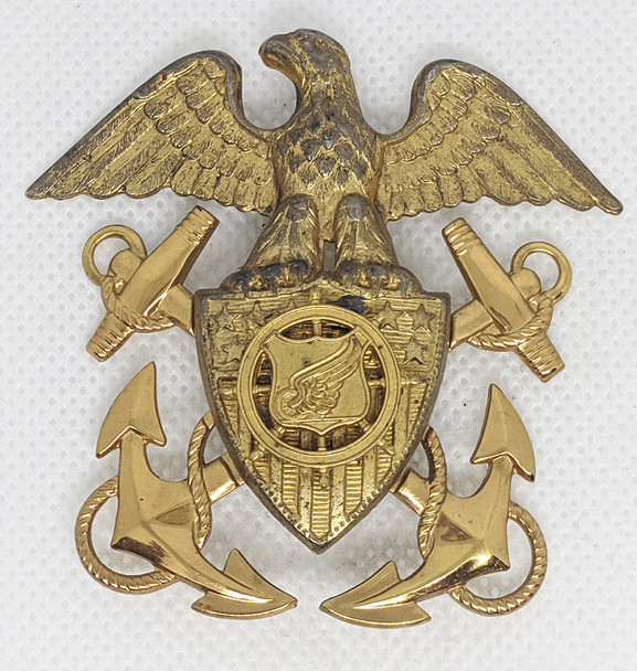 Rare Early to mid-WWII Us Army Transportation Service Boat Officer Visor Hat Badge by AMCRAFT