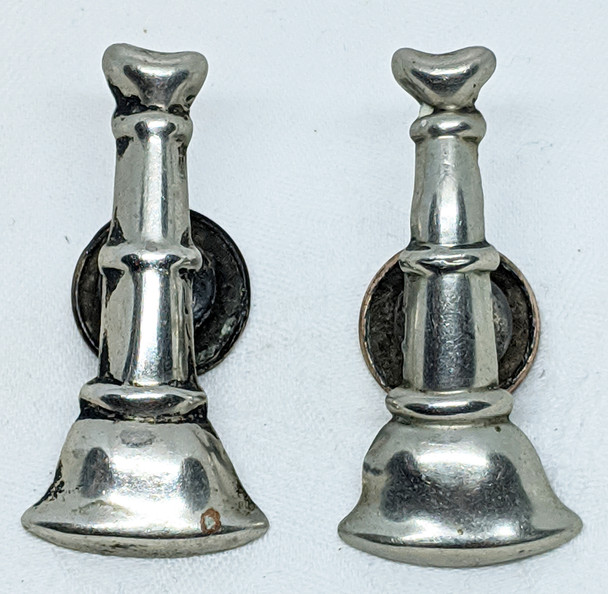 Wonderful ca 1870's Fire Dept. Bugle Rank Badge Set for Assistant Fireman, Now Lieutenant.