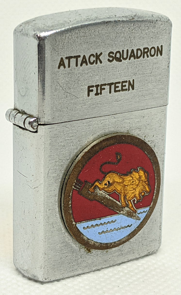 Nice Early-mid 1950's Smaller size Vulcan Lighter for USN Attack Squadron 15, VA-15